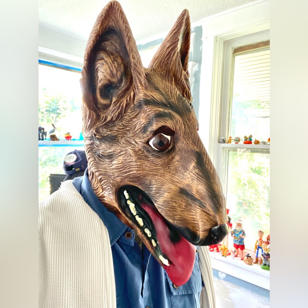 German Shepherd Dog Head Adult Rubber Latex Mask Halloween Cosplay Props Costume